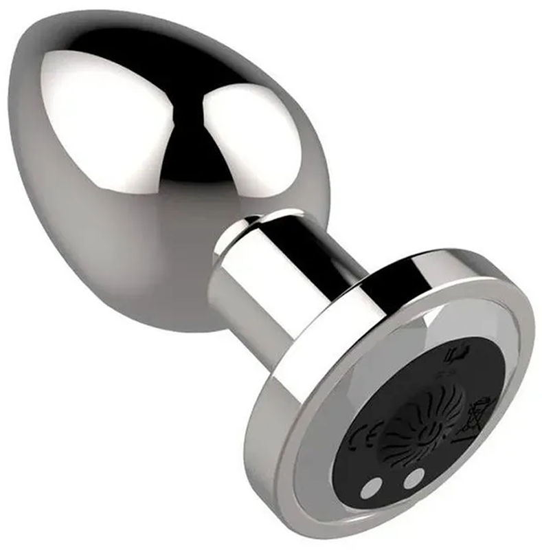 Анальная пробка с вибрацией и пультом Metal Anal Plug Medium (HW-302) Silver
