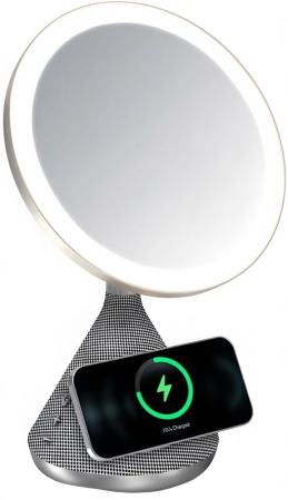 SenCiciMen Multi Functional Mirror with Speaker and Magsafe Charger (SCMW02243) Silver
